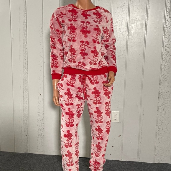 Disney Mickey Mouse Red 2- Pieces Flece Jogger Sz Small - Picture 7 of 12